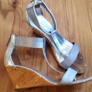 Donald J. Pliner Metallic Wedge Sandals